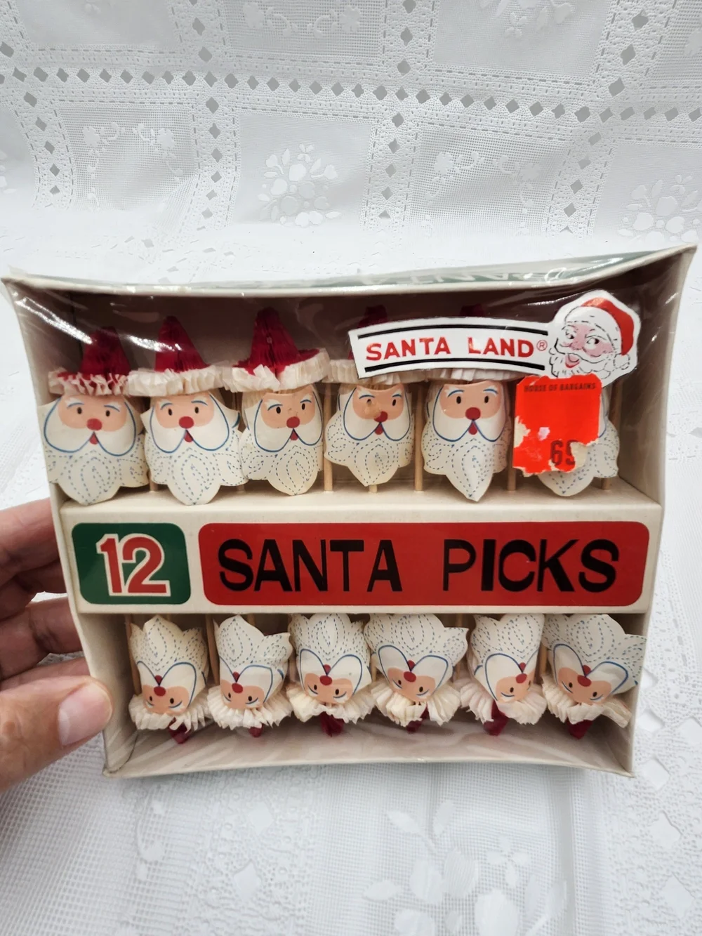 2 new boxes of toothpick Santa Pick Christmas Vintage Hors D'oeuvres Picks Japan